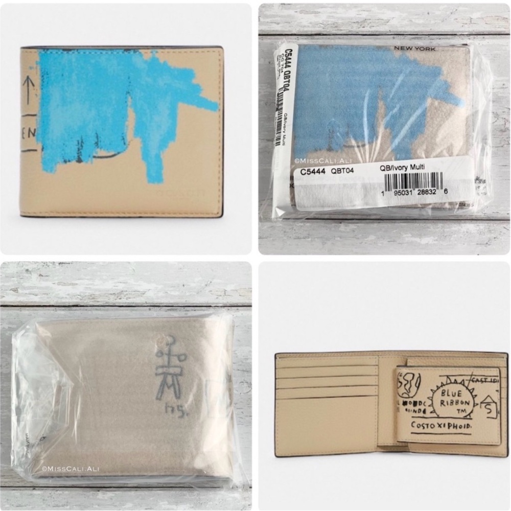 NWT COACH X Jean Michel Basquiat 3 In 1 Men’s Leather Wallet Bag. BRAND NEW!